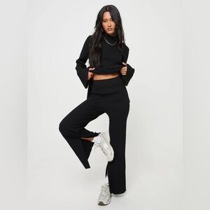 Black Ribbed Pants